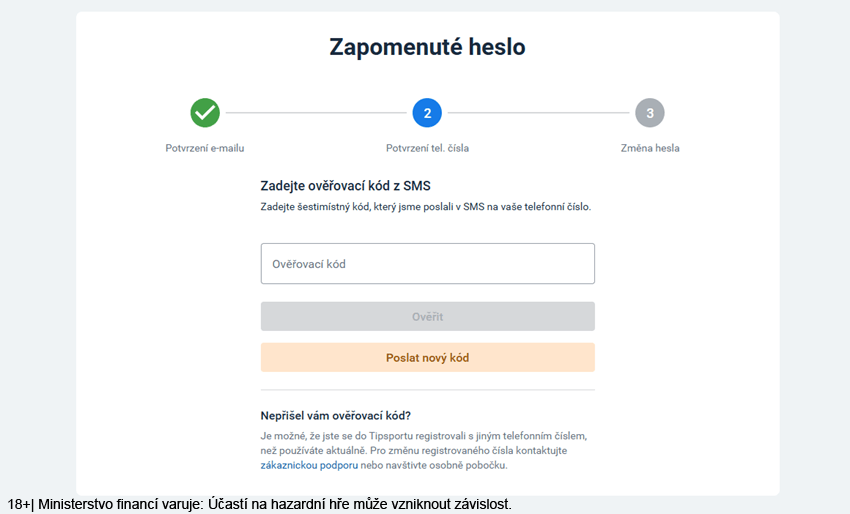 Obnova zapomenutého hesla, když nefunguje Tipsport CZ přihlášení