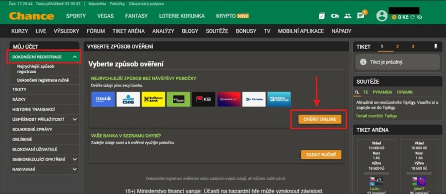 Ověřte svou identitu pomocí BankID nebo na pobočce