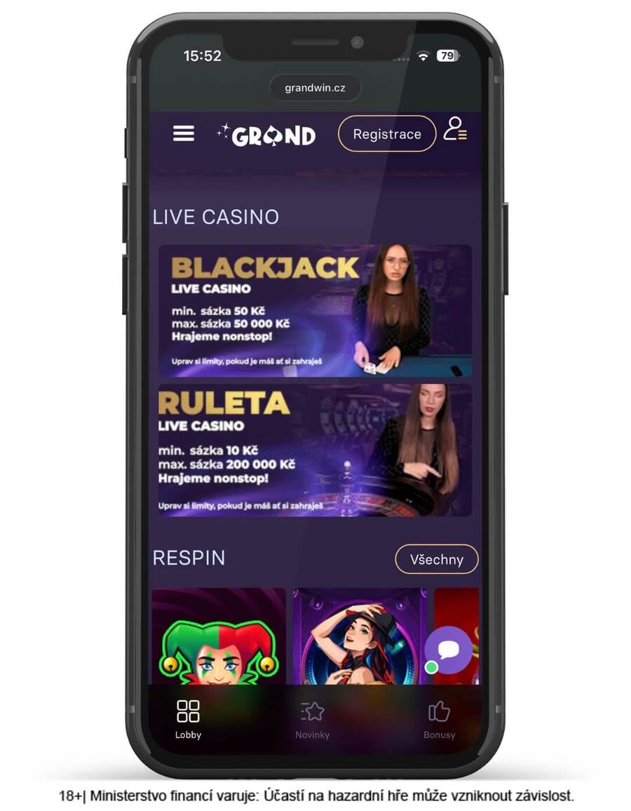 Live casino Grandwin s&nbsp;živou ruletou a&nbsp;blackjackem