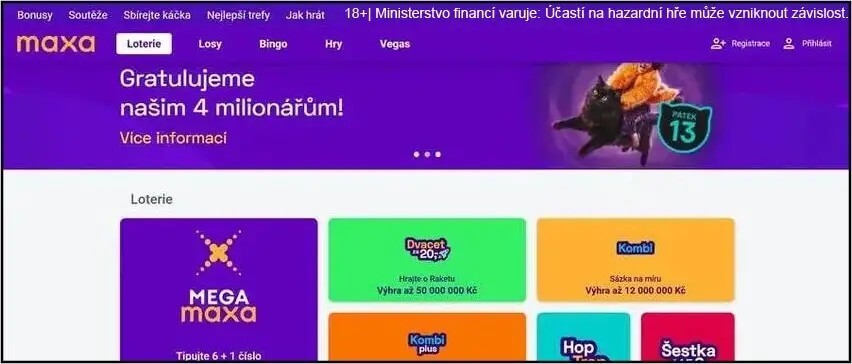 Skutečné stránky Maxa casina