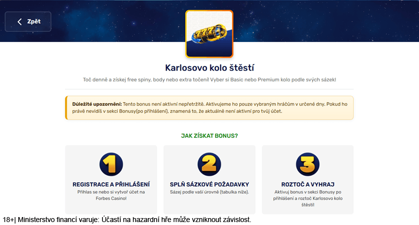 Forbes casino free spiny z&nbsp;Karlosovo kola štěstí