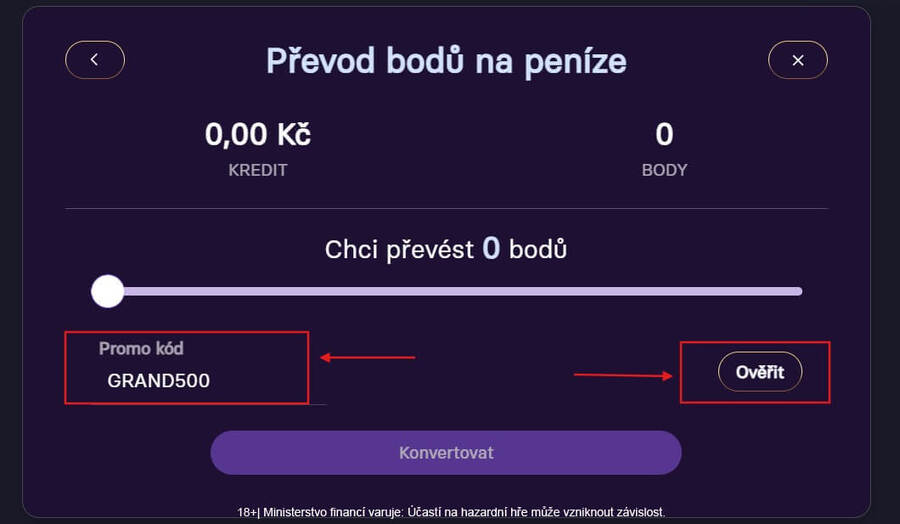 Zadejte promo kód a&nbsp;získejte 500&nbsp;Kč ve free spinech