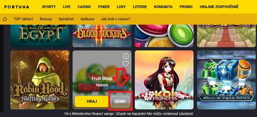 Otestujte Fortuna automaty nejprve zdarma v&nbsp;demo režimu