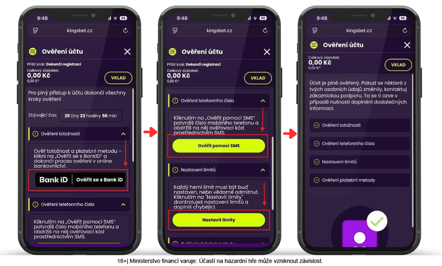 Kingsbet registrace – ověření totožnosti přes BankID