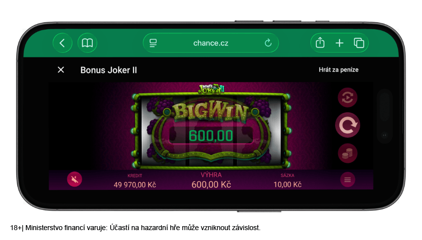Hra na šířku v&nbsp;online casinu Chance