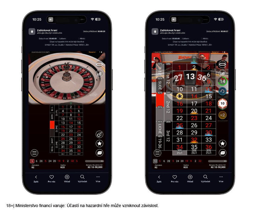 Online ruleta v&nbsp;live casinu Betano
