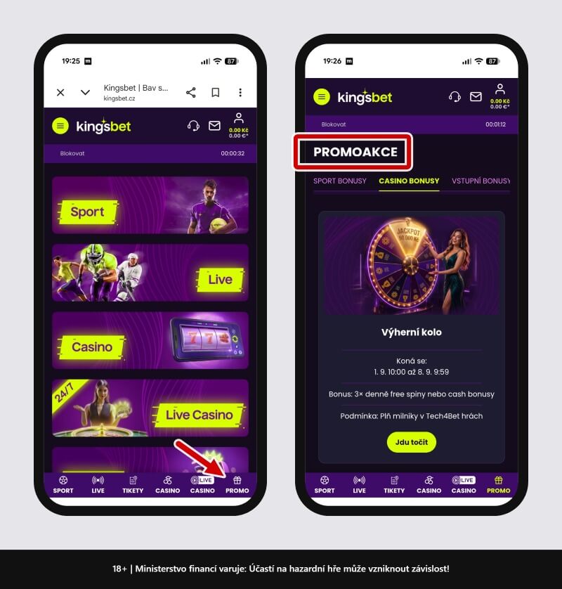 Přehled promo akcí u&nbsp;Kingsbetu