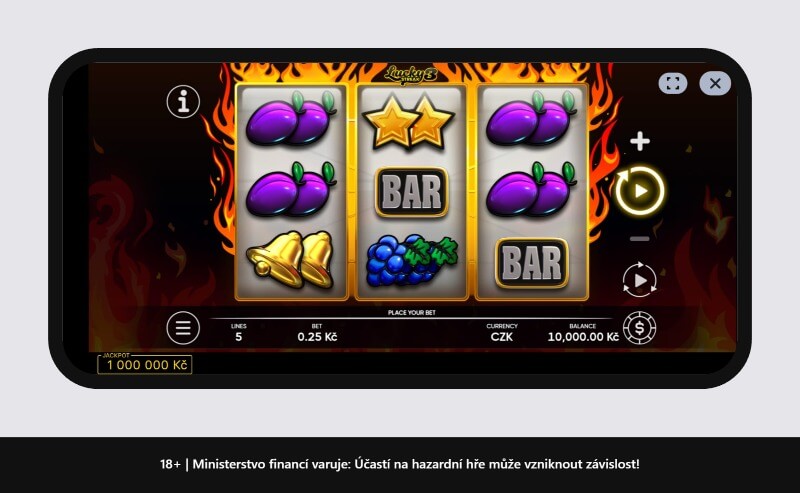 Lucky Streak 3 s&nbsp;minimální sázkou od 0,25&nbsp;Kč