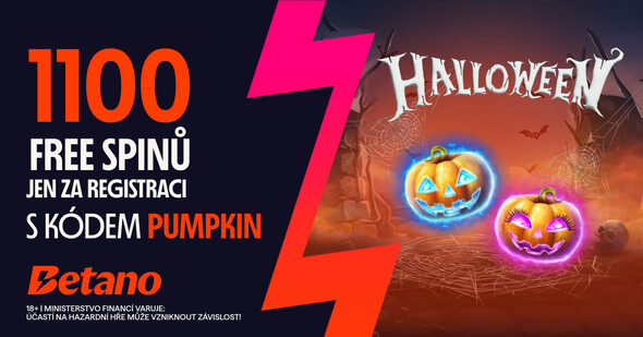 Halloweenský promo kód PUMPKIN s&nbsp;bonusem 1&nbsp;100 FS od Betana